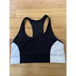 Fabletics On-The-Go Medium Impact Sports Bra Sz S - Black/White